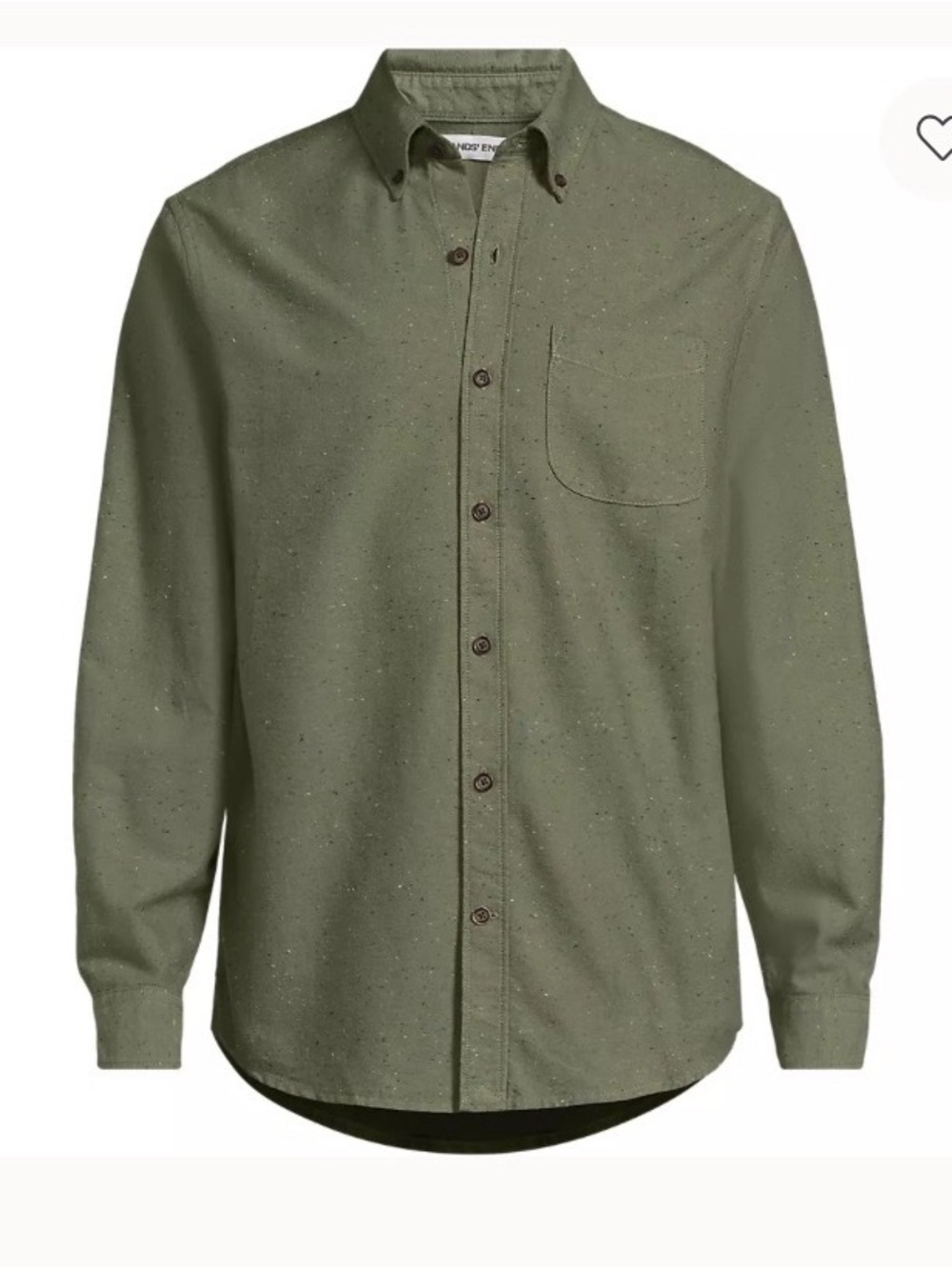 Lands' End Men's Long Sleeve Flagship Flannel Shirt - Olive